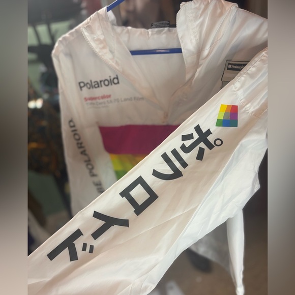 Polaroid White Jacket with Rainbow Accents - Picture 8 of 9